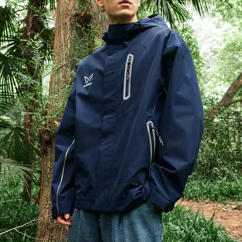 Veidoorn Men's Waterproof Outdoor Jacket – Windproof and Reflective Design