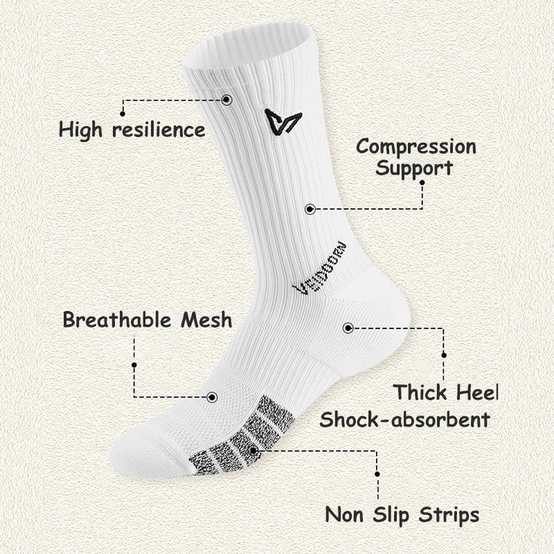 Veidoorn Seamless Sport Socks – High Resilience Combed Cotton Comfort