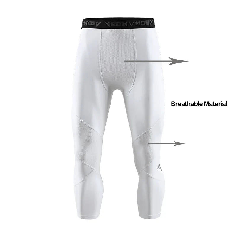 Veidoorn Soft 3/4 Compression Tights – Quick Dry Training Leggings
