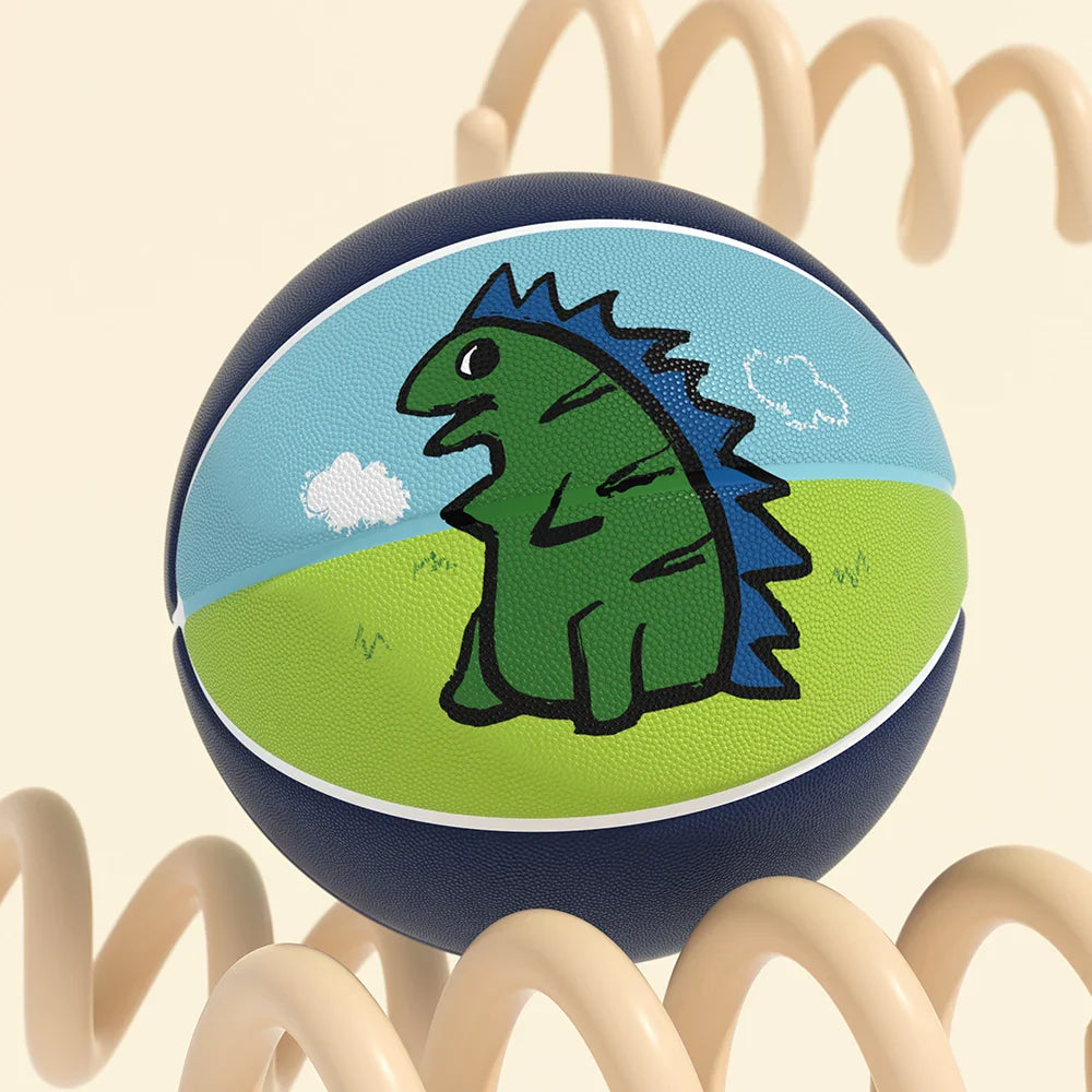 Veidoorn Dinosaur Rubber Basketball – Durable Indoor Outdoor Play