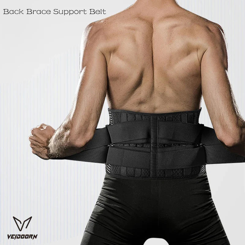 Veidoorn Professional Back Brace Support Belt – Adjustable Lumbar Support for Back Pain Relief