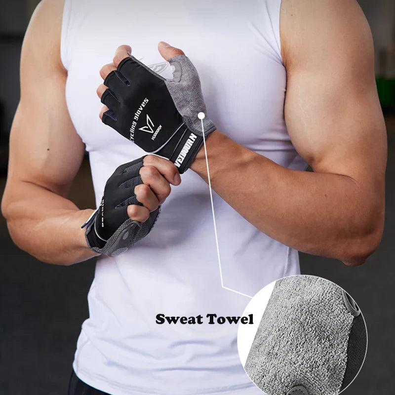 Veidoorn Half Finger Cycling Gloves – Advanced Shock Absorption with Reflective Strips