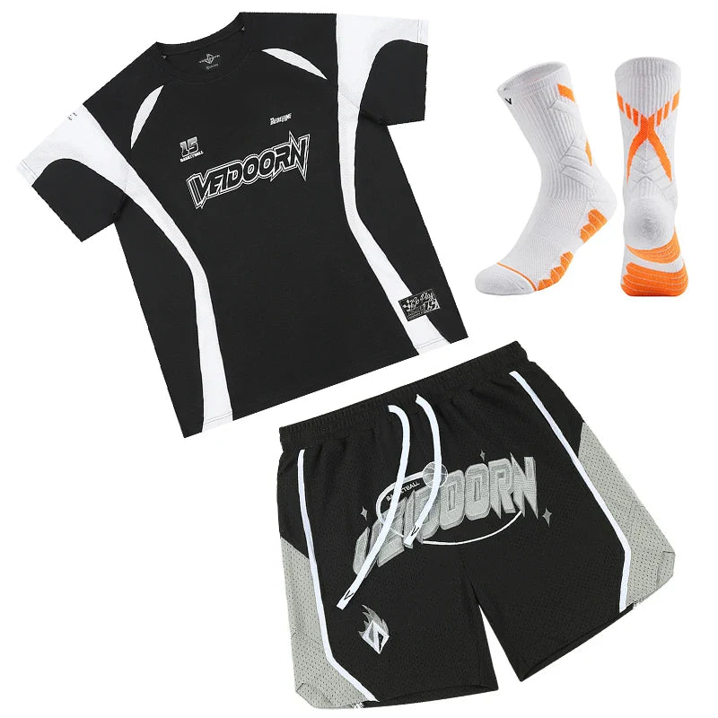 Veidoorn Basketball Suit Set – Breathable Mesh Comfort