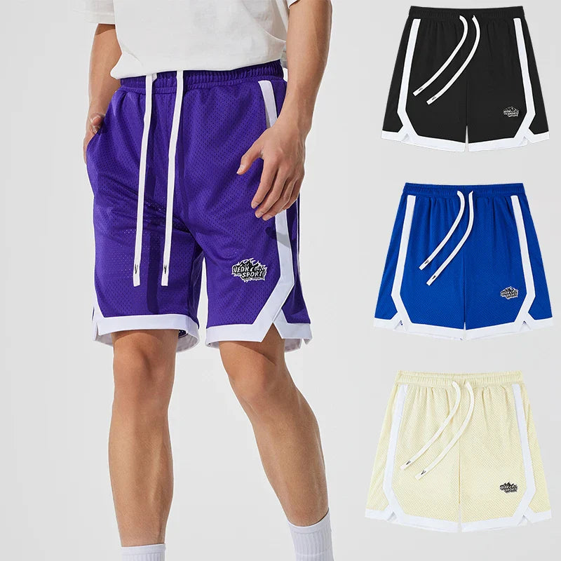 Veidoorn Laker Purple Mesh Basketball Shorts – Breathable Fabric with Side Pockets