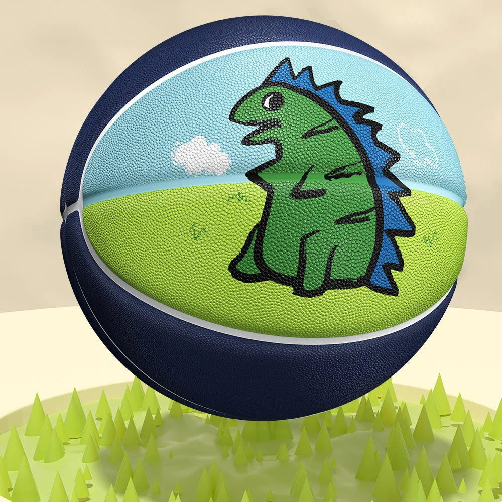 Veidoorn Dinosaur Rubber Basketball – Durable Indoor Outdoor Play