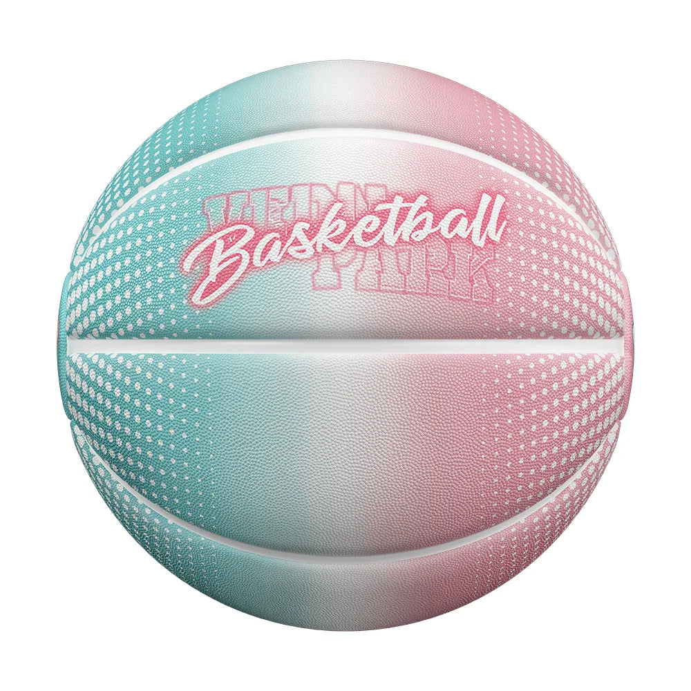 Veidoorn Pink Green Gradient Basketball – High-Quality PU Leather Design