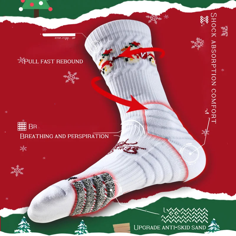 Veidoorn Christmas Sports Socks – Shock Absorbing Cushioned Comfort