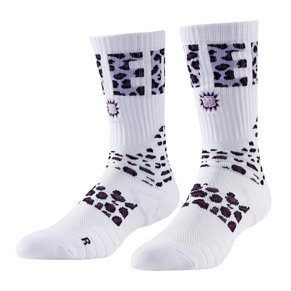 Veidoorn Leopard Compression Basketball Socks – Shock Absorption and Anti-Slip Design