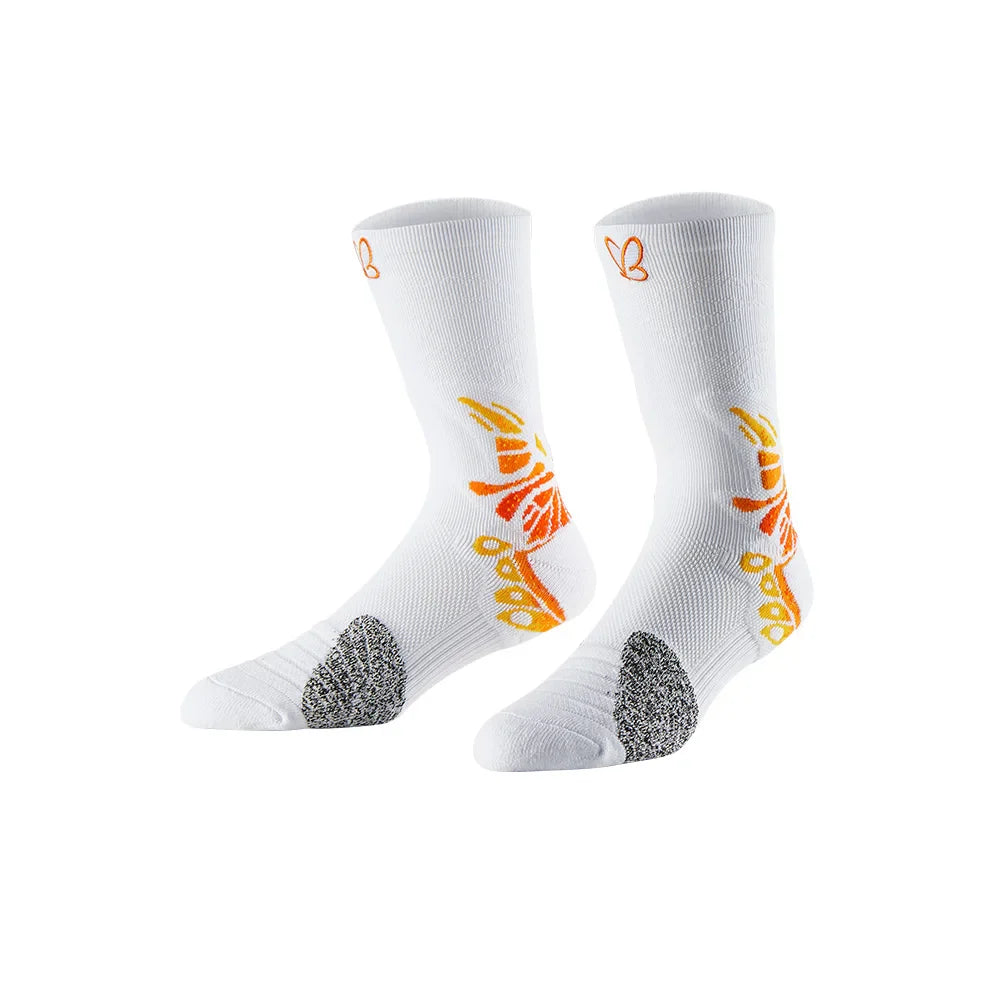 Veidoorn Butterfly Design Athletic Sports Socks – Cushioned Sole for Comfort