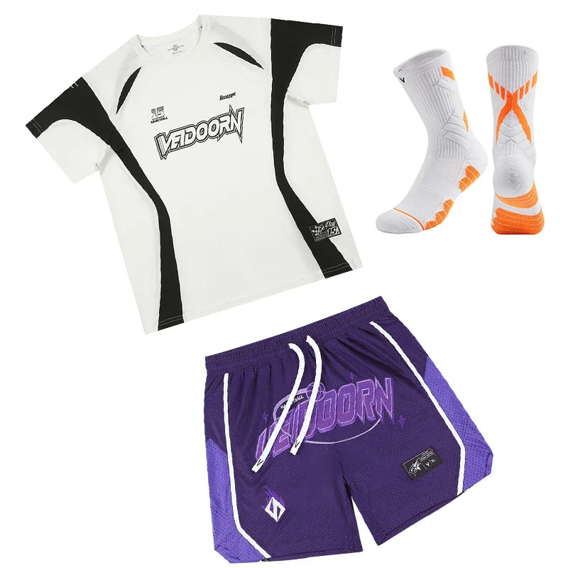 Veidoorn Basketball Suit Set – Breathable Mesh Comfort