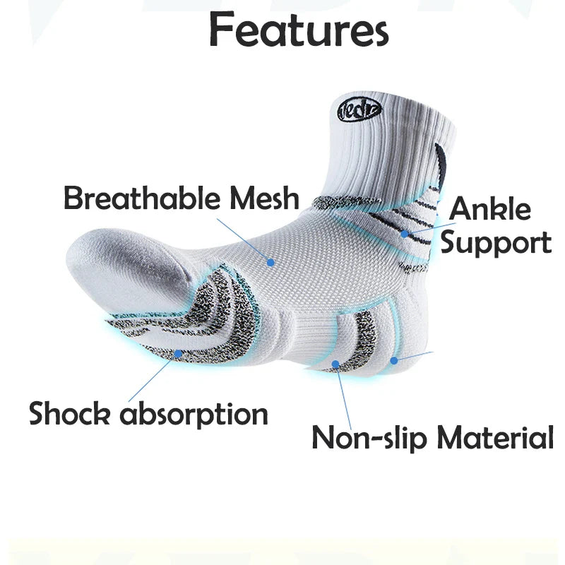 Veidoorn Mid-Calf Sport Socks – Anti-Slip Breathable Design