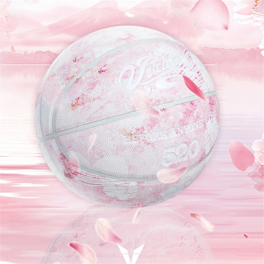 Veidoorn Pink PU Game Basketball – High Quality Outdoor Performance