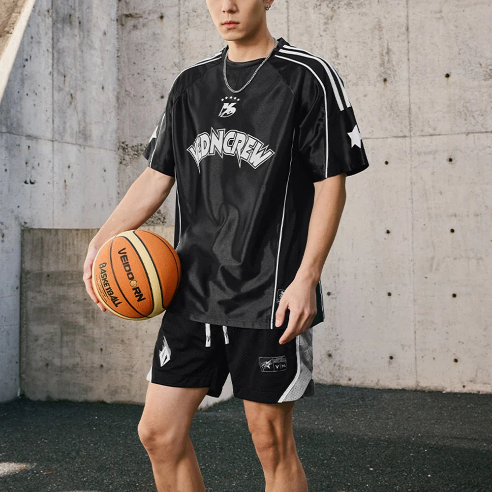 Veidoorn Summer Basketball Jersey – Breathable Quick Dry Mesh Workout Tee