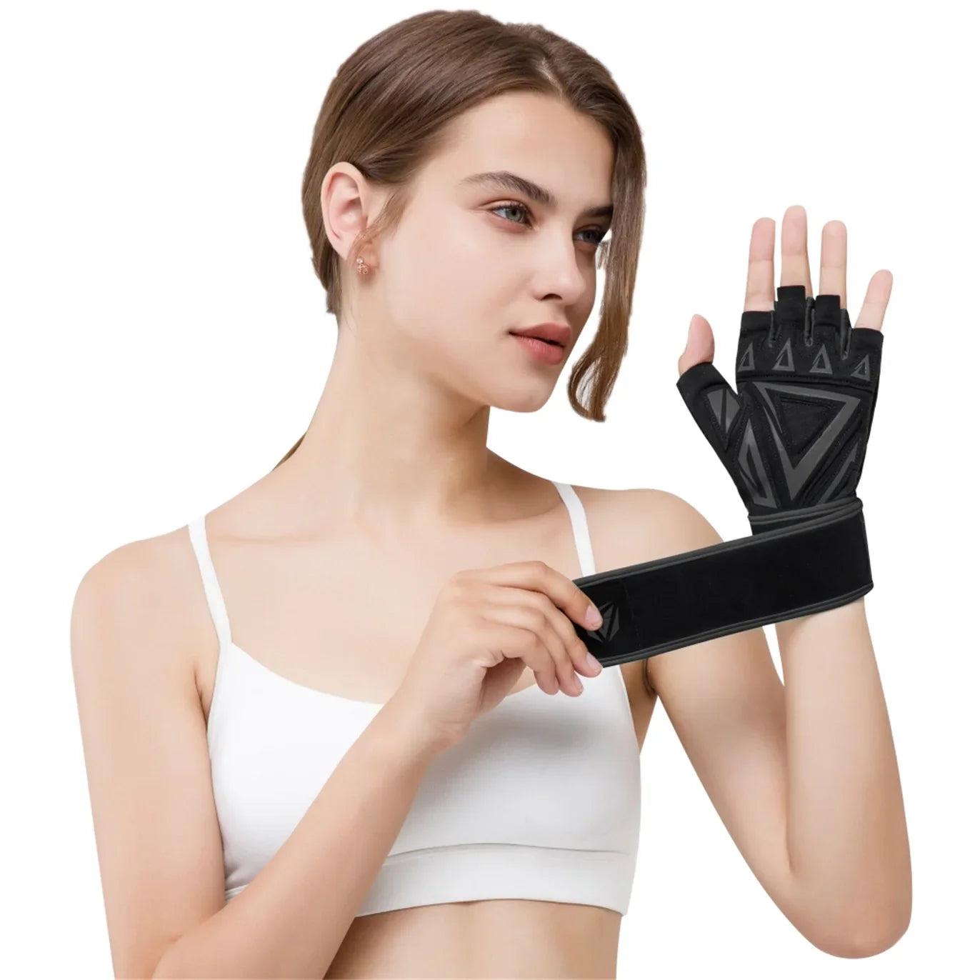 Veidoorn Wrist Strap Gloves – Breathable Anti-Slip Support for Gym Workouts