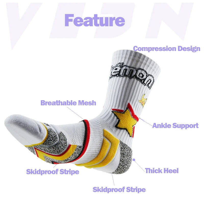 Veidoorn Elite Athletic Performance Basketball Socks – Shock Absorbing Arch Support