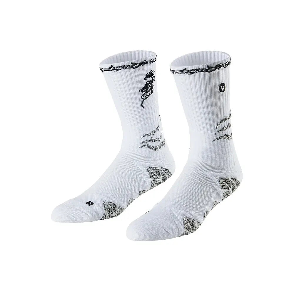Veidoorn Men's Athletic Cushioned Crew Socks – High Cut Anti-Slip Ankle Support