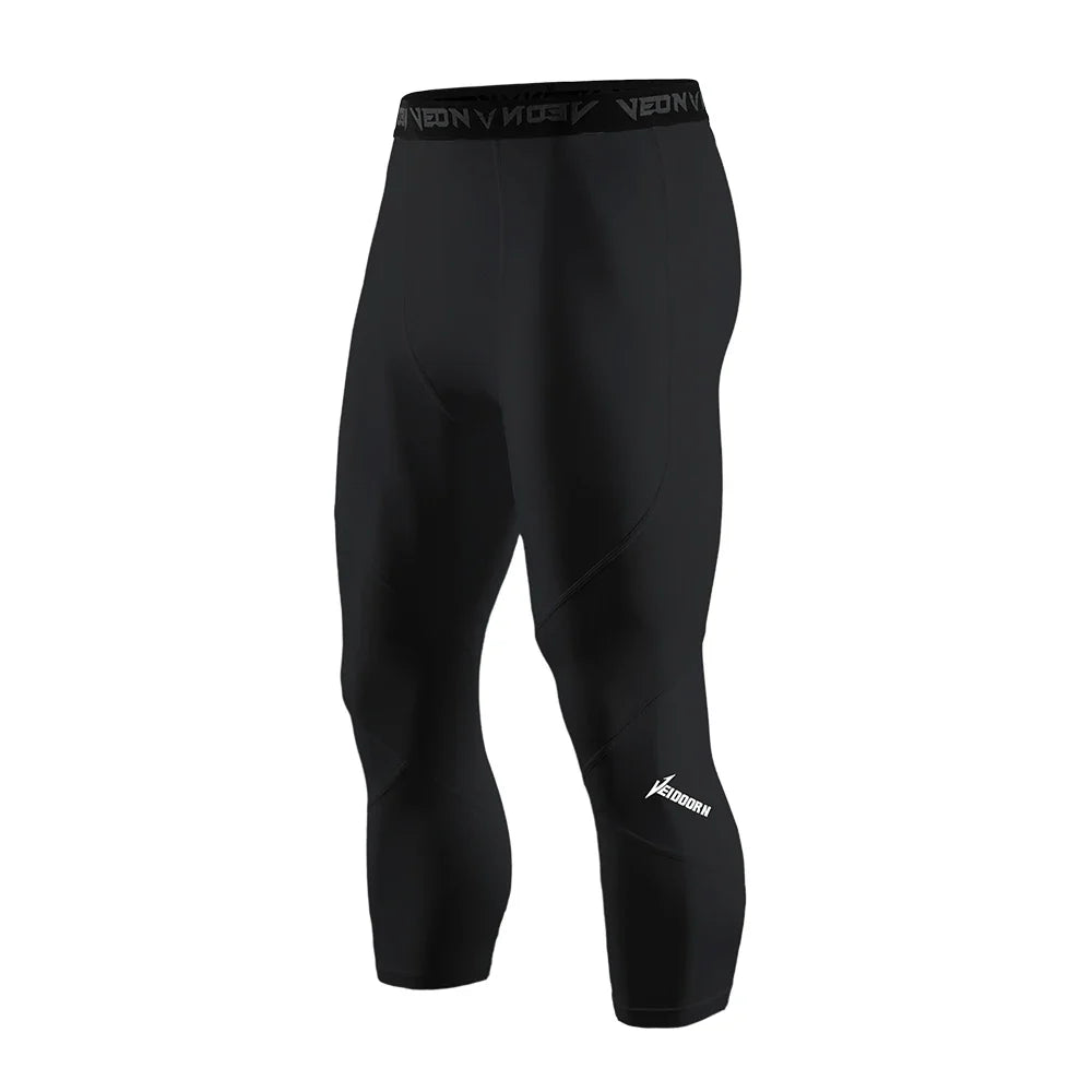 Veidoorn Soft 3/4 Compression Tights – Quick Dry Training Leggings