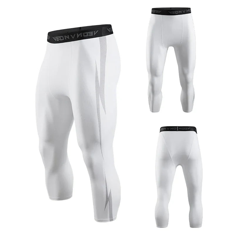 Veidoorn Men's 3/4 Compression Pants – Ultra-Comfortable Cool Dry Fabric