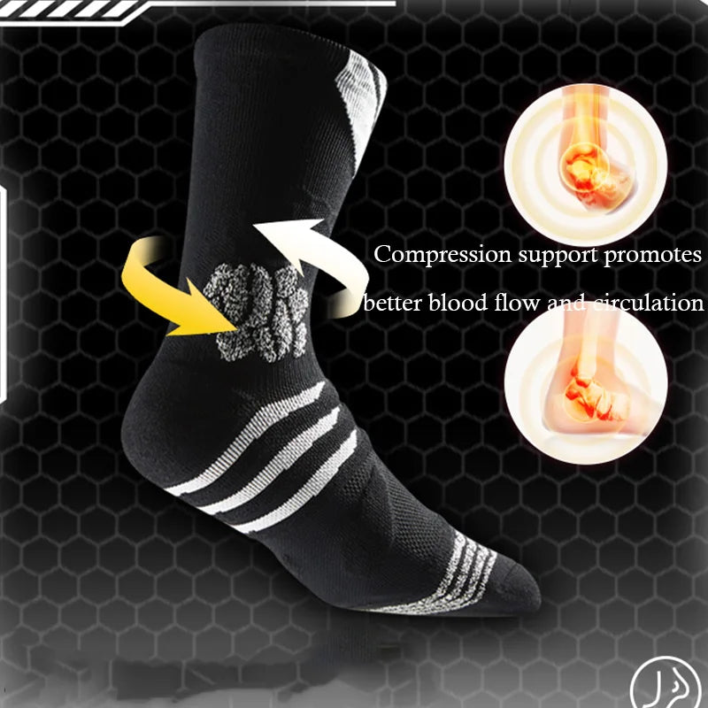 Veidoorn 2025 Elastic Basketball Socks – High Cushion Ankle Support