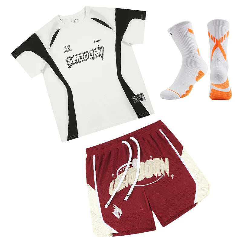 Veidoorn Basketball Suit Set – Breathable Mesh Comfort