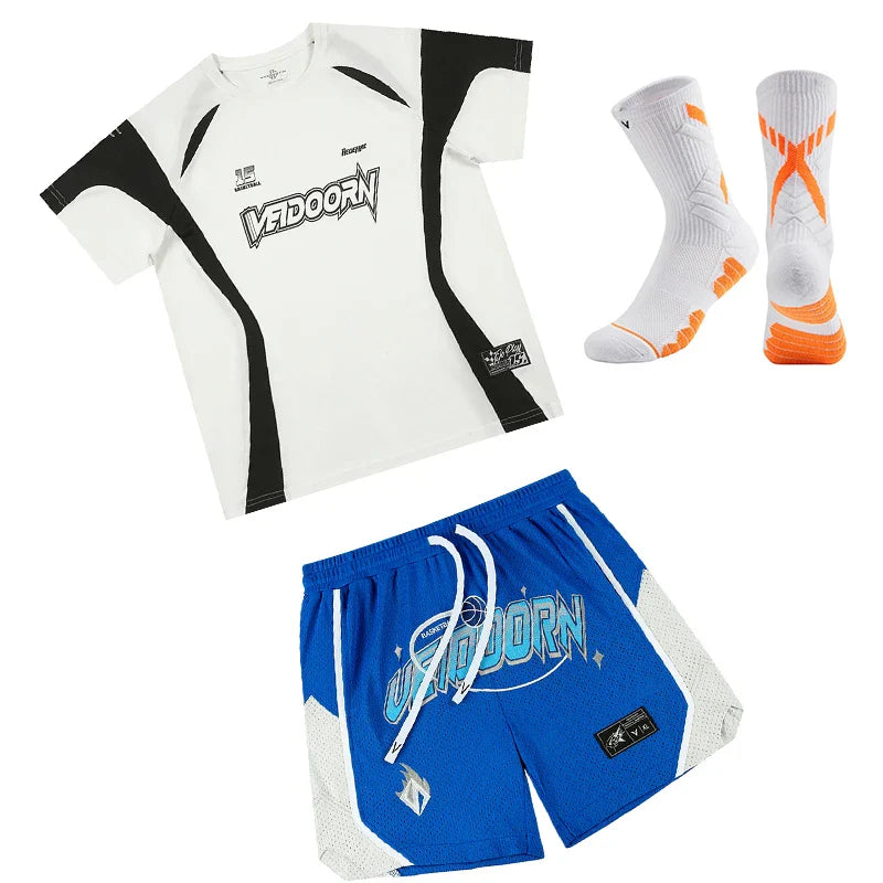 Veidoorn Basketball Suit Set – Breathable Mesh Comfort