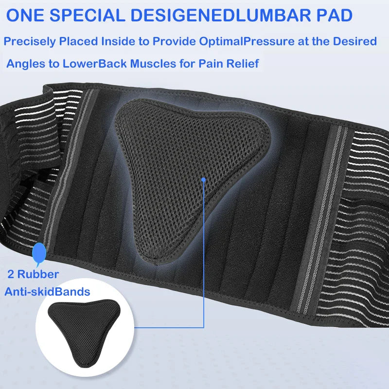 Veidoorn Professional Back Brace Support Belt – Adjustable Lumbar Support for Back Pain Relief