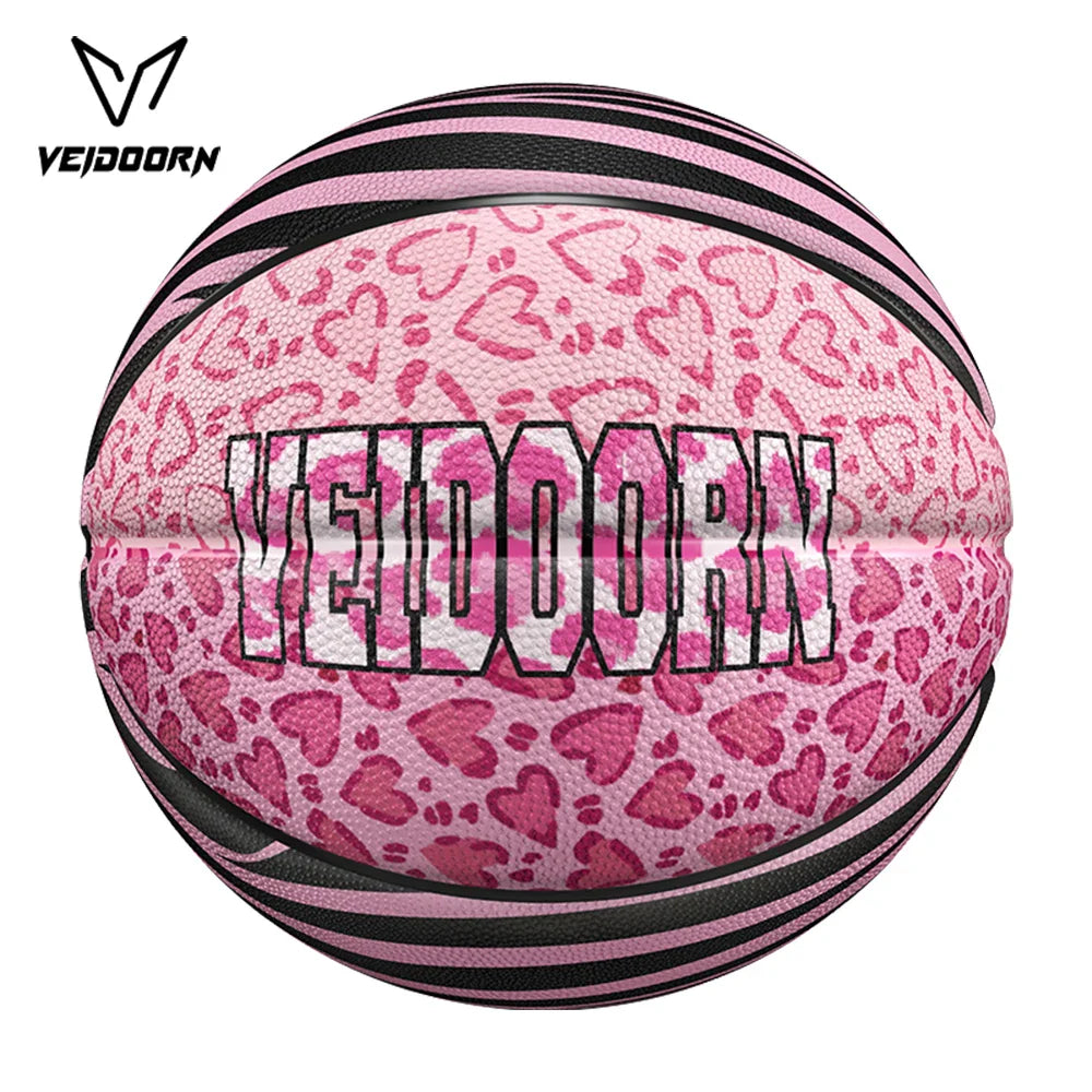 Veidoorn Trendy Pink Leopard Basketball – Stylish Design for Indoor and Outdoor Play