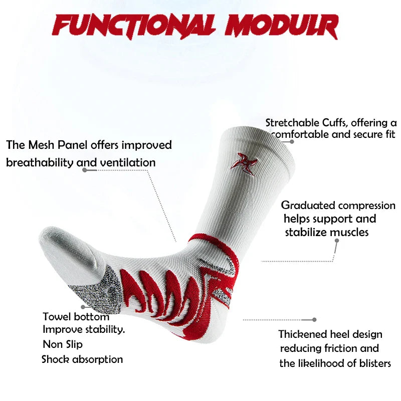Veidoorn Anti-Slip Compression Sports Socks – Enhanced Grip and Muscle Stability