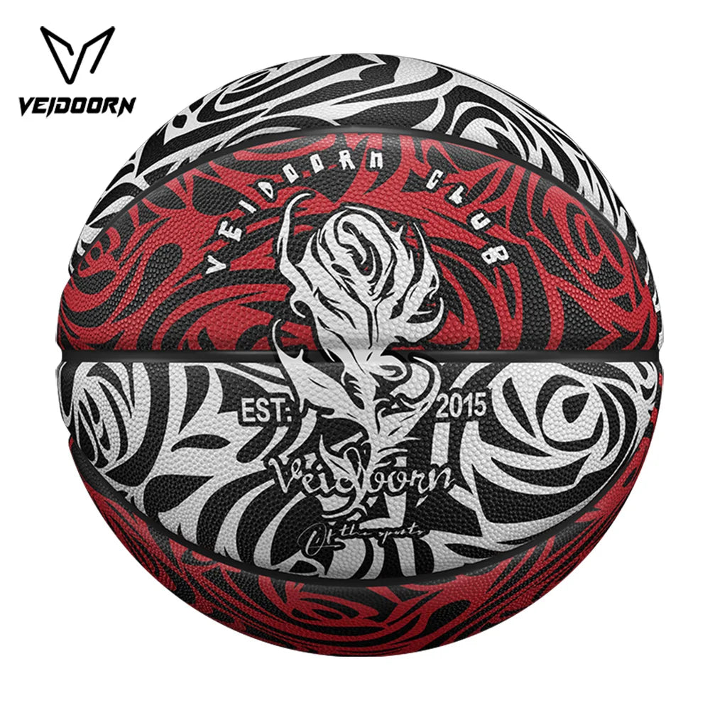 Veidoorn Rose Pattern Basketball – Stylish Floral Design for Indoor and Outdoor Play