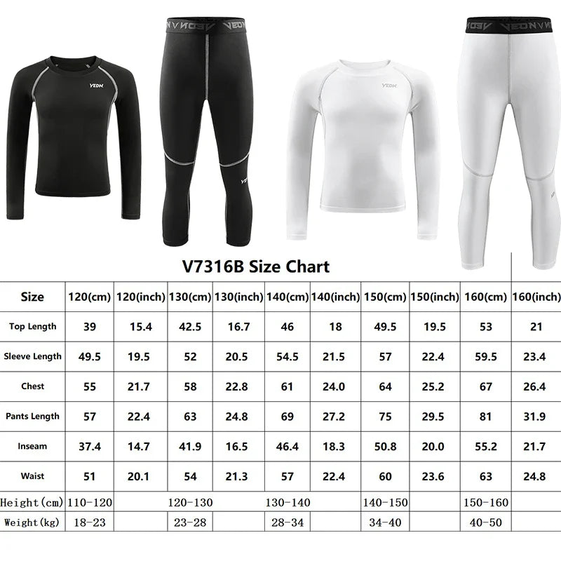 Veidoorn Youth Boys Compression Set – Exceptional Comfort and Support