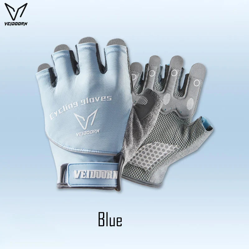 Veidoorn Half Finger Cycling Gloves – Advanced Shock Absorption with Reflective Strips