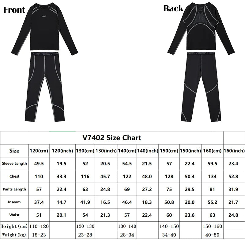 Veidoorn Youth Boys Compression Leggings Shirt – Enhanced Agility and Comfort